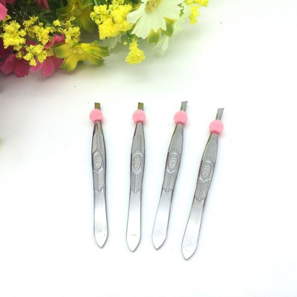 professional eyebrow tweezers stainless steel point tip/slant tip/flat tip hair removal makeup tools accessory hair beauty clips