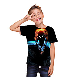 Enfants Garçon T-shirt Tee-shirts Manches Courtes 3D effet Graphique Unisexe Imprimé Noir Enfants Hauts Eté Actif Usage quotidien Standard 3-12 ans miniinthebox