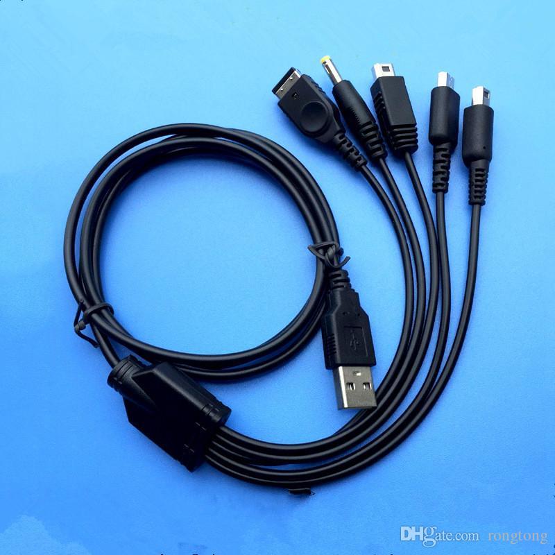 5 in 1 1.2M USB charge cable for SP/PSP/NDSL/3DS/WII U usb charging cable