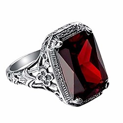 shiysrl exquisite jewelry ring love rings vintage red rhinestone wedding engagement bridal finger ring jewelry gift wedding band best gifts for love with valentine's day - red us 10 Lightinthebox