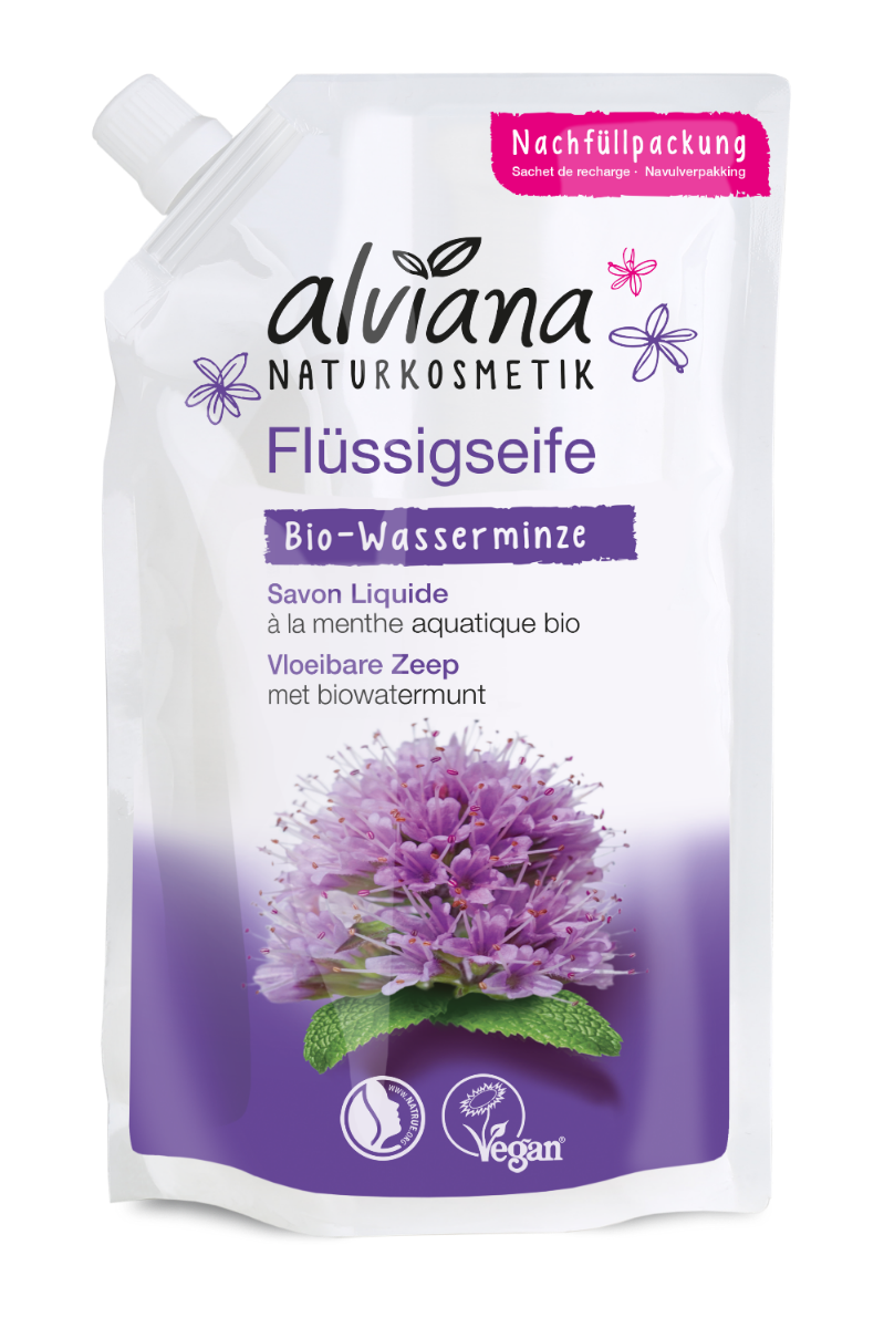 alviana Naturkosmetik Organic Water Mint Liquid Soap Refill