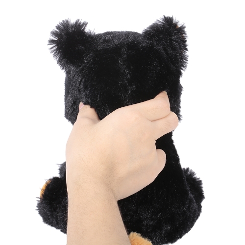 Feisty Pets Katy Cobweb Adorable Plush Stuffed Black Cat Turns Feisty with a Squeeze
