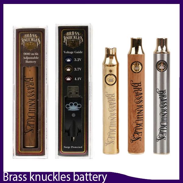 Brass Knuckles Battery Preheating Variable Voltage 650mAh 900mAh eCig Battery Pen For 510 Thraed Thick Oil Cartridge 0266236