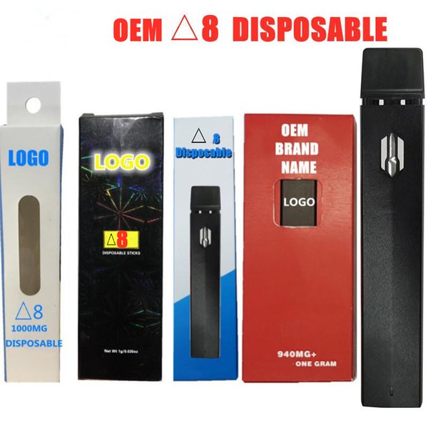 D8 Disposable Vape Pen Customized Disposable E-cigarettes 280mah Battery Rechargable 1ml pod Starter Kits Empty Thick Oil Vaporizer Custom Logo Packaging OEM