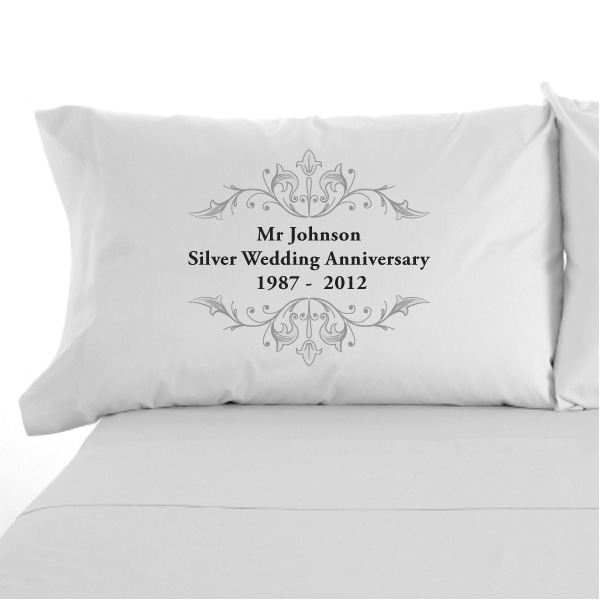 Personalised Silver Anniversary Pillowcases