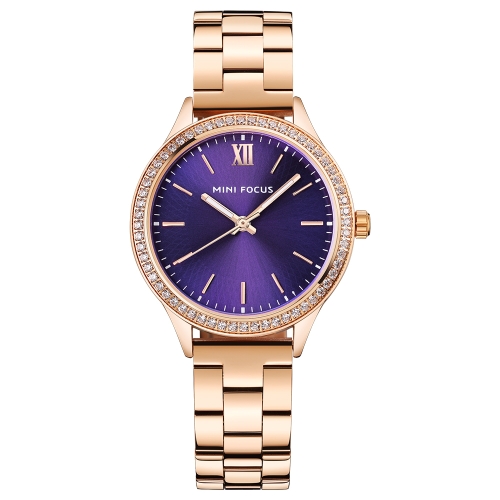 MINI FOCUS Fashion Luxury Stainless Steel Women Watches Quartz 3ATM Water-resistant Luminous Casual Woman Wristwatch