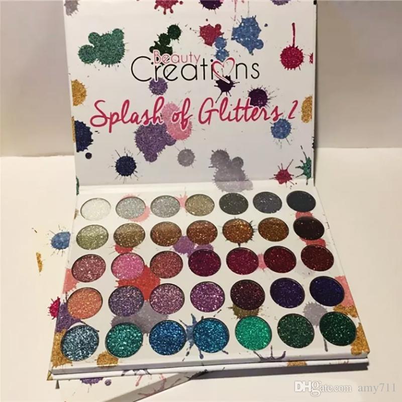 Newest Makeup Beauty Creation Splash of Glitters palette eyeshadow 35colors Glitter beauty creation glitter palette DHL shipping+Gift