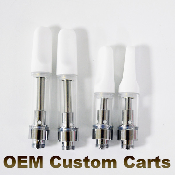 OEM Ceramic Vape Cartridges Custom Logo Empty Vape Pens 510 Vaporizers Glass Tank Ceramic Coils Carts TH205 Thick Oil Atomizers Customized