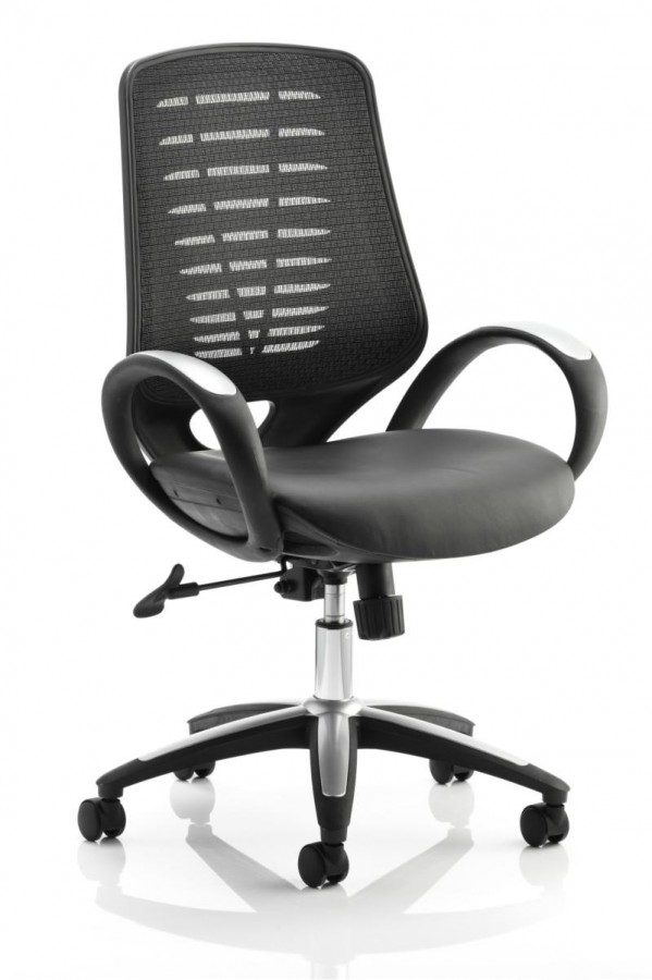 Sprint Mesh Office Chair With Leather Seat