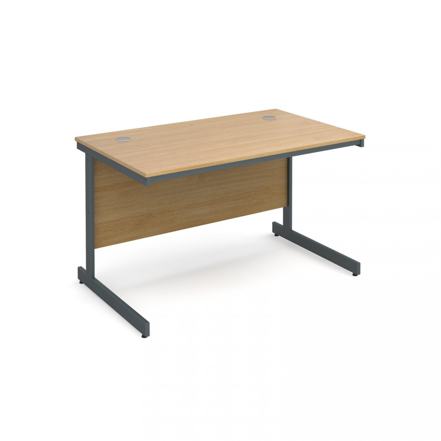 Maestro Straight Oak Office Desk with Cantilever Legs 1228mm