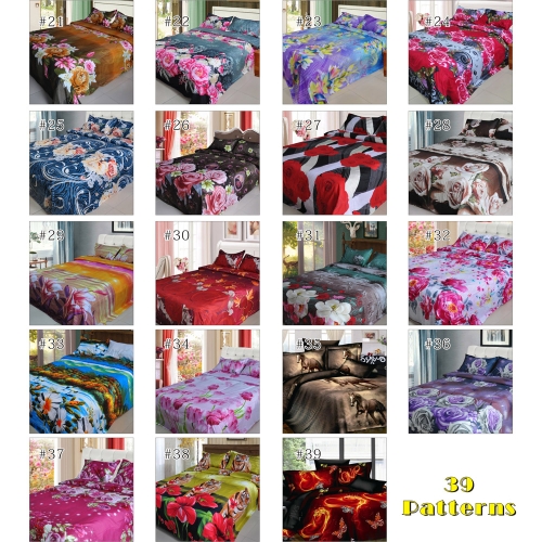 4pcs 3D impreso ropa de cama Set ropa de cama edredón tamaño King flores animales cubierta + cama hoja + 2 fundas de almohada/Pillowcovers