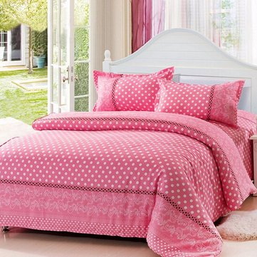 3 Or 4pcs Dot Pattern Paint Printing Cotton Blend Bedding Sets Single Twin Queen Size