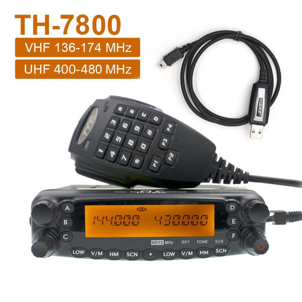 TYT TH-7800 Walkie Talkie 50W Dual Band 136-174 & 400-480MHz Mobile Radio Station Amateur Radio Communciator FM Transceiver