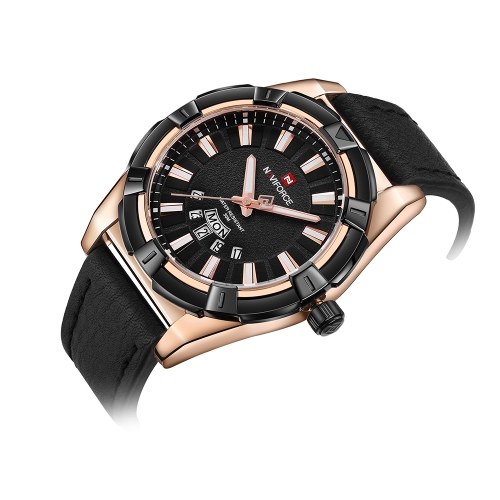 NAVIFORCE Fashion Causal Men Watches Water-resistant Luminous Wristwatch Calendar Time Display