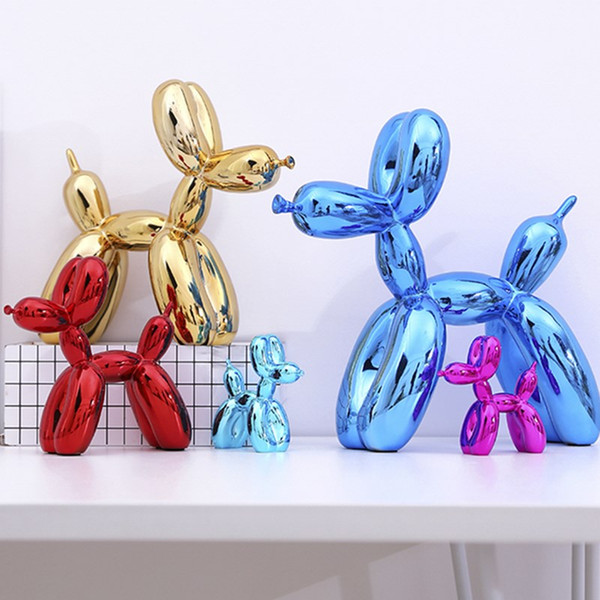 30cm Balloon Dog Statue Dog Ornaments Resin Office Living Room Home Soft Decorations Creative Simulation Animal Craft