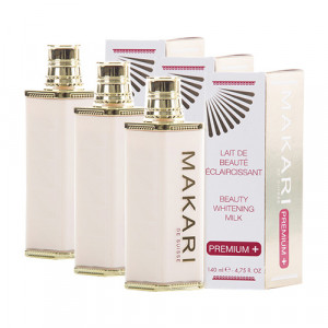 Makari Premium Plus Beauty Whitening Milk - Skin Lightening - 140ml Lotion - 3 Packs