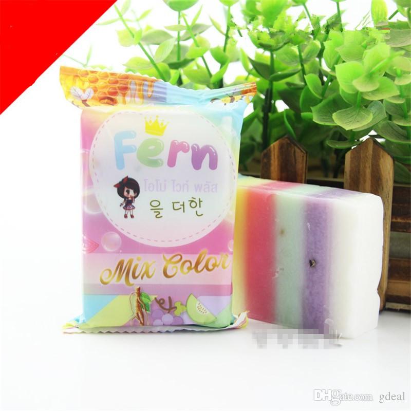 100% Gluta Rainbow Soap OMO White Plus Soap Mix Color Plus Five Bleached White Skin brand free shipping Drop 1pcs
