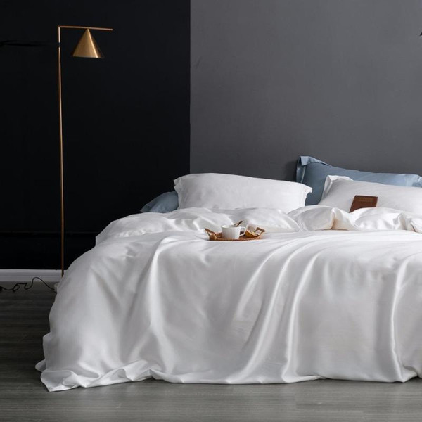 Bedding Sets 42 Luxury Solid Color Queen/King Size Duvet Cover Set Wedding Bedclothes Super Soft Tencel Bed Linen Quilt