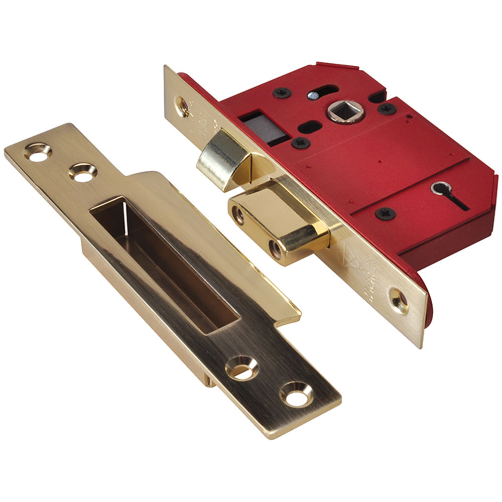 Union Strongbolt 2200S BS 5 Lever Mortice Sash Lock 68mm 2.5in Polished Brass