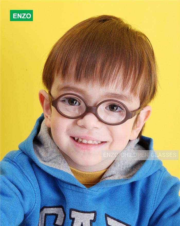 Baby Optical Glasses with Strap Size 39/14 One-piece No Screw Bendable, Silicone Infant Toddler's Children Glasses Frame & Cord